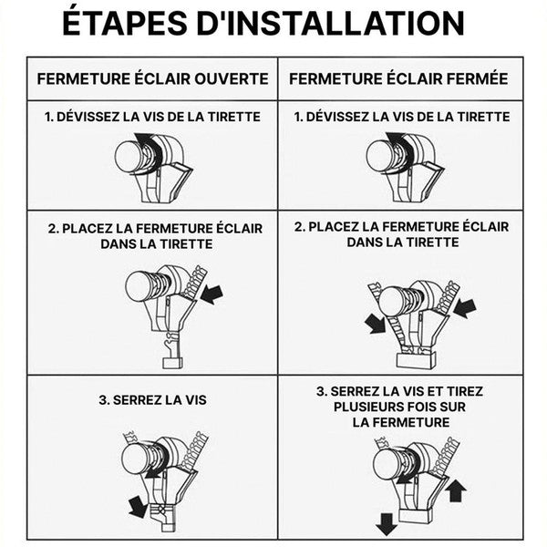 Répare n’importe quelle fermeture éclair rapidement